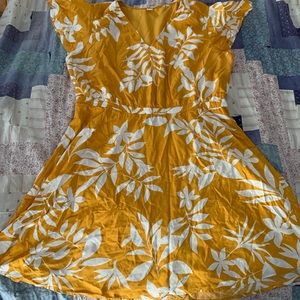 Tropical print dress.